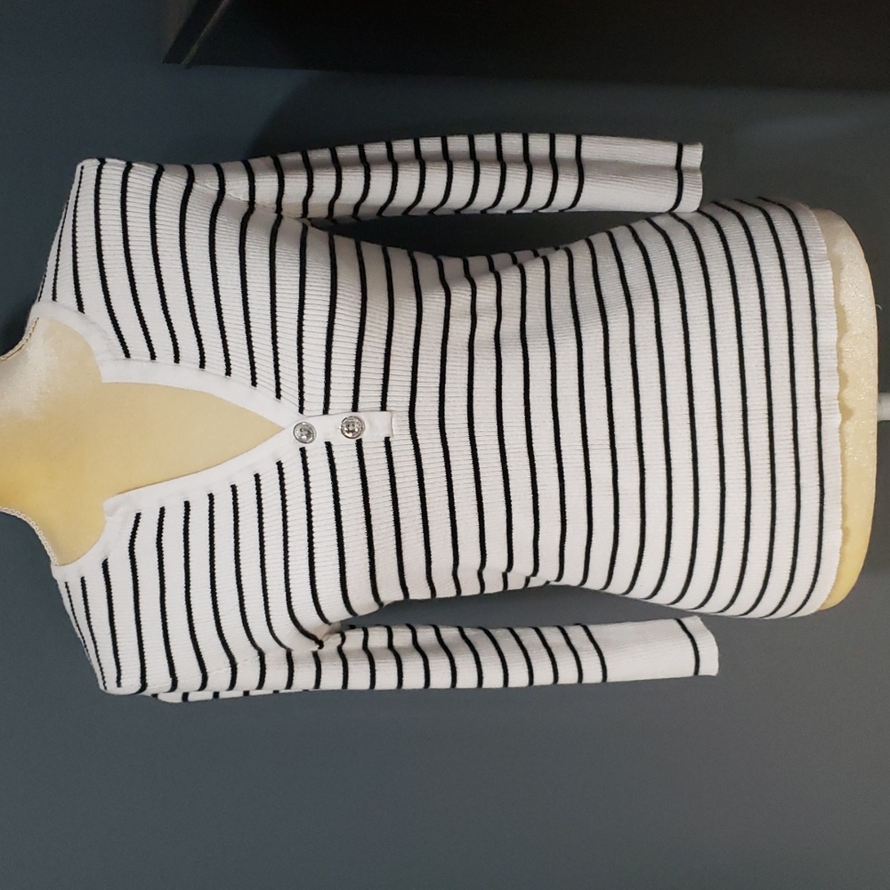Lauren Ralph Lauren Womens M Cotton Striped Sweater